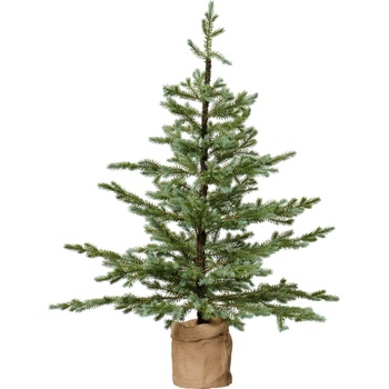 Ib Laursen Umělá jedle v jutovém obalu 125 cm, zelená barva, plast