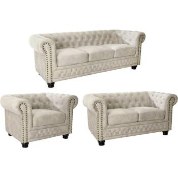 Interior DE Chesterfield Champagne 3+2+1 SET-CHESTCHAMP
