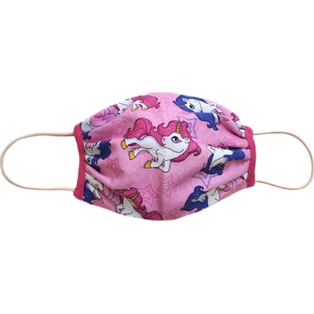 Iris rouška dětská 3/4 dvojitá s kapsou vzor Jednorožci