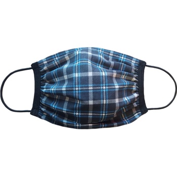 Iris rouška dvojitá s kapsou vzor Kostka černo-modrá