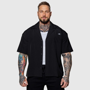 Iron Aesthetics Cuban oversized košile černá