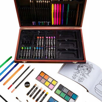 ISO 6072 Sada v dřevěném kufříku pro malé malíře 81 ks