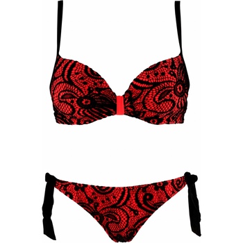 Ivory S19-021 push up s háčkováním červená