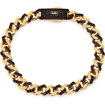 iZlato Forever Monaco Chain náramek Classic Alternate Pavé lock Black IZ30156BN