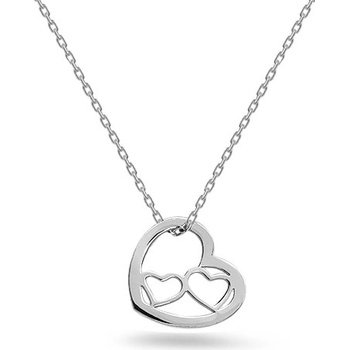 iZlato Forever Náhrdelník z bílého zlata se srdíčky IZ23443A