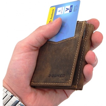 J. JONES Mini kožená peněženka skládačka 5469 hnědá