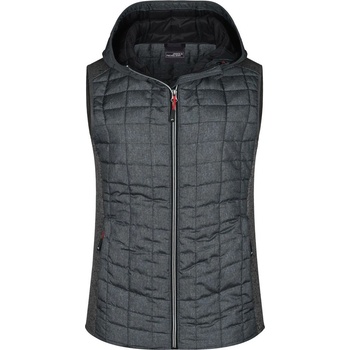 James & Nicholson dámská prošívaná vesta JN767 šedý melír / antracitový melír