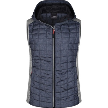 James & Nicholson dámská prošívaná vesta JN767 světle šedý melír / antracitový melír