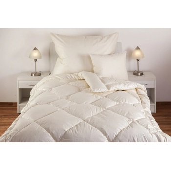 JAN peří Přikrývka prošívaná péřová 20/80 sypek s úpravou stříbroaktiv husí drané peří krémová péřová HD/krém/alerg. 140x200