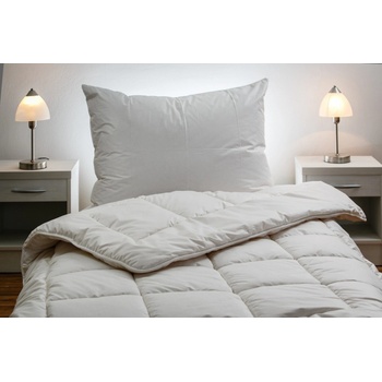 JAN peří Prošívaná přikrývka z ovčí vlny 2200 g bílá 140x200