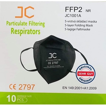 JC respirátor FFP2 černý 10 ks