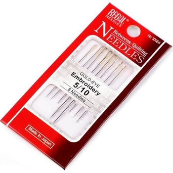 Jehly vyšívací zlatá ucha 5/10 (sada 8ks)