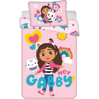 Jerry Fabrics Gabby's Dollhouse dětské povlečení růžová barevná 100 x 135 cm