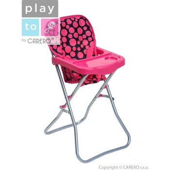 Jídelní židlička pro panenky PlayTo Dorotka růžová