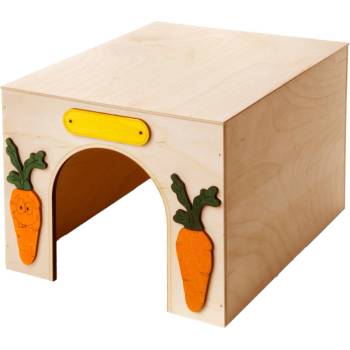 JK ANIMALS Dřevěný domek Kvádr pro králíky 28 x 23 x 19 cm