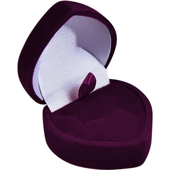 JK Box Fialová dárková krabička na náušnice nebo prsten Srdce F-75/A10