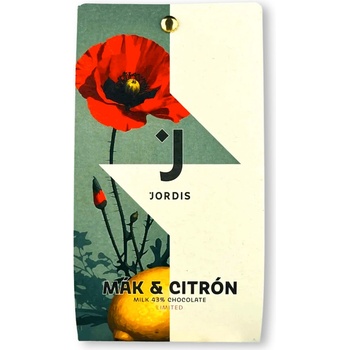 Jordi's 43% mléčná čokoláda Mák a citrón limited edition 50 g