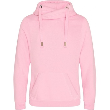 Just Hoods mikina s překříženým límcem Světle růžová