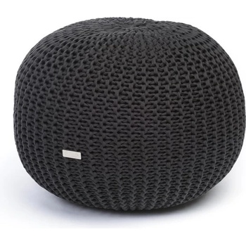 Justin Design Pletený puf malý šedý temný