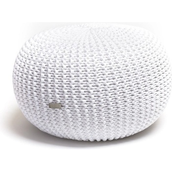Justin Design Pletený puf střední bílý