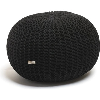 Justin Design Pletený puf velký černý