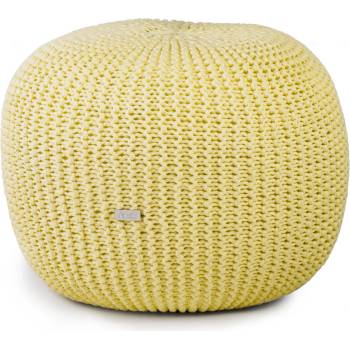 Justin Design Pletený puf velký vanilkový