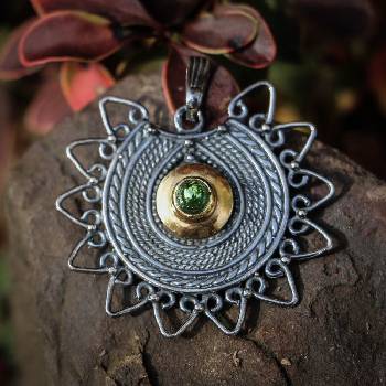 Kanevsky LADA pozlacený stříbrný přívěsek s vltavínem P39020