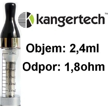 Kangertech CC/T2 Clearomizer 1,8ohm čirý 2,4ml
