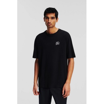 Karl Lagerfeld AUTOGRAPH LINEN BLEND T-SHIRT BLACK
