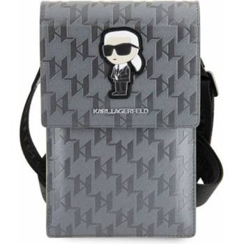 Karl Lagerfeld Bag Karl Lagerfeld Kabelka stříbrná/stříbrná Saffiano Monogram Ikonik
