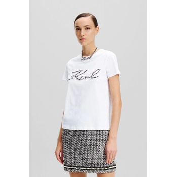 KARL LAGERFELD BOUCLE KARL SIGNATURE T-SHIRT WHITE
