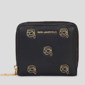 KARL LAGERFELD DÁMSKÁ ČERNÁ PENĚŽENKA SE STŘEDNÍM ZIPEM LOGOVANÝ NÁZEV