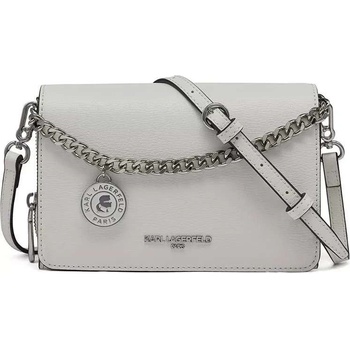Karl Lagerfeld dámská kožená kabelka crossbody LOURDES šedá