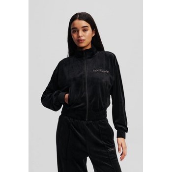 Karl Lagerfeld HOTEL KARL VELOUR ZIP UP BLACK