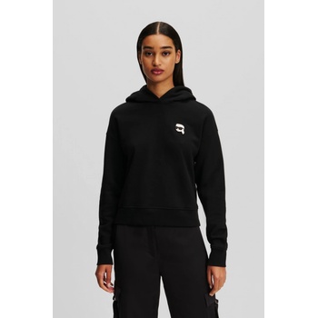 Karl Lagerfeld mikina dámská s kapucí hladká 246W1819 černá