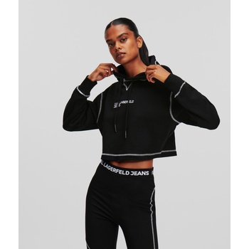 Karl Lagerfeld mikina Jeans KLJ REGULAR CROPPED HOODIE černá
