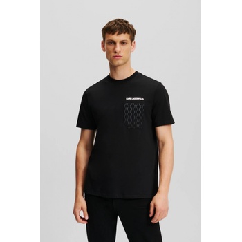 Karl Lagerfeld MONOGRAM DEGRADE POCKET TEE BLACK