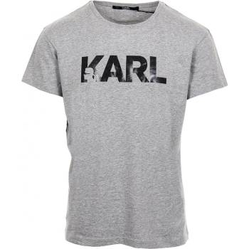 Karl Lagerfeld pánské tričko s logem šedé