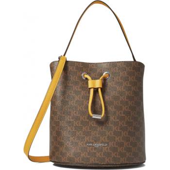 Karl Lagerfeld Paris dámská kabelka bucked bag monogram KL hnědá