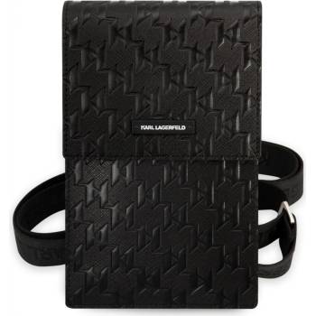 Karl Lagerfeld Saffiano Monogram Wallet Phone Bag černé