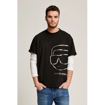 Karl Lagerfeld tričko IKONIK 2.0 OUTLINE BIG T-SHIRT BLACK