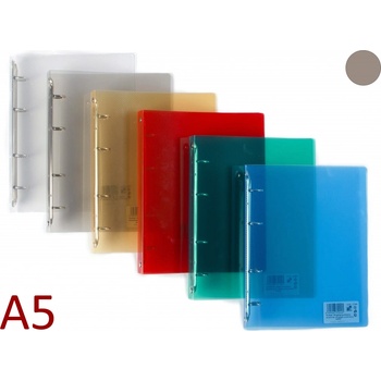 Karton P+P 4 kroužkový pořadač 25 mm průhledný kouřový