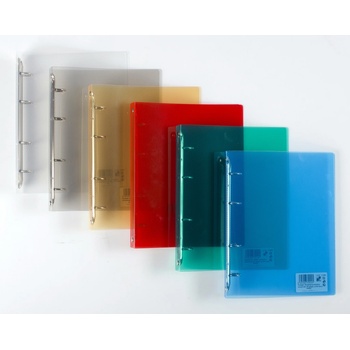 Karton P+P Pořadač 4 kroužkový A5 2,5 cm průhledný modrý