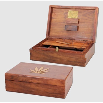Kavatza Leaf Secret Lock ručně vyrobený dřevěný box