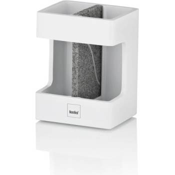 KELA Držák na zubní kartáčky Cube polyresin bílá KL-23693