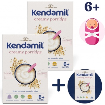 Kendamil Mléčná kaše krémová ovesná kaše 3 x 150 g