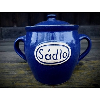 Keramikaportal.eu-Nádoba na sádlo s víkem16x12cm hnědá kamenina 1 l