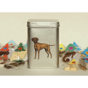 Kerásek Adventní kalendář pro psy v dóze s maďarským ohařem 45 pamlsků 360 g