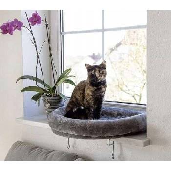 Kerbl Bravson 81614 Pelíšek pro kočky na parapet šedý 55 x 35 x 10 cm