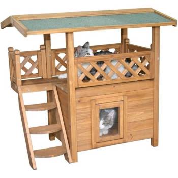 Kerbl Bravson 82790 Lodge Bouda pro kočky s terasou 77 x 50 x 73 cm